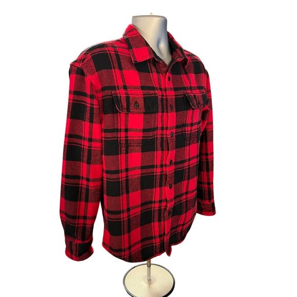 American Eagle Long Sleeve Buffalo Plaid Flannel Button Down Shacket Size S - Picture 2 of 12